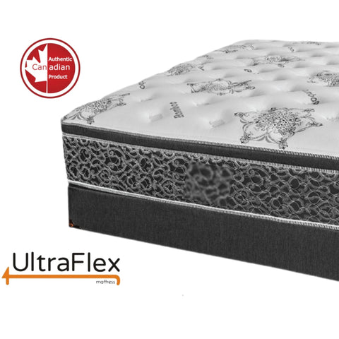 Image of UltraFlex BEAUTY- Euro Pillow Top Orthopaedic Spinal Care Innerspring Premium Foam Encased, Eco-friendly Hybrid Mattress With Edge Guard Supports (Made in Canada) With Deluxe Box Spring Foundation***Shipped to GTA ONLY***