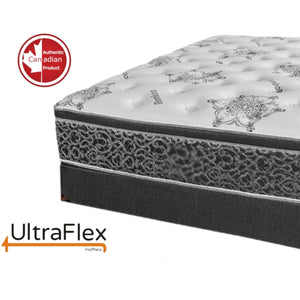 UltraFlex BEAUTY- Euro Pillow Top Orthopaedic Spinal Care Innerspring Premium Foam Encased, Eco-friendly Hybrid Mattress With Edge Guard Supports (Made in Canada) With Deluxe Box Spring Foundation***Shipped to GTA ONLY***