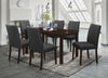 FURNITUREMATTRESSDIRECT-DINETTE SET IN ESPRESSO WITH UPHOLSTERED GREY CHAIR H-KS143