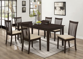 FURNITUREMATTRESSDIRECT-DINETTE SET 7PC ADJUSTABLE TABLE 16" WITH SELF STORING BUTTERFLY LEAF IN ESPRESSO H-KS127