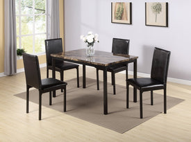FURNITUREMATTRESSDIRECT-5PC DINETTE SET - MARBLE TABLE TOP H-KS103