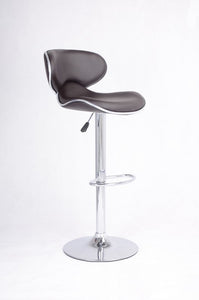 FURNITUREMATTRESSDIRECT-BAR STOOL WITH SWIVEL SEAT IN BROWN LEATHER D-BS128