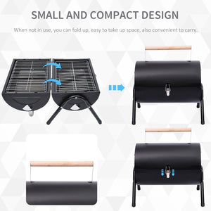Tabletop Portable Charcoal Grill Outdoor Folding Barbecue Grill BBQ Heat Smoker Grilling