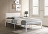 PLATFORM METAL BED WITH LEATHER - WHITE