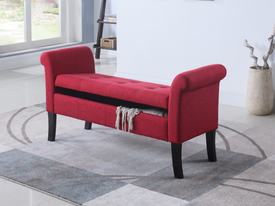 FURNITUREMATTRESSDIRECT-Storage Bench in Red Fabric BS113