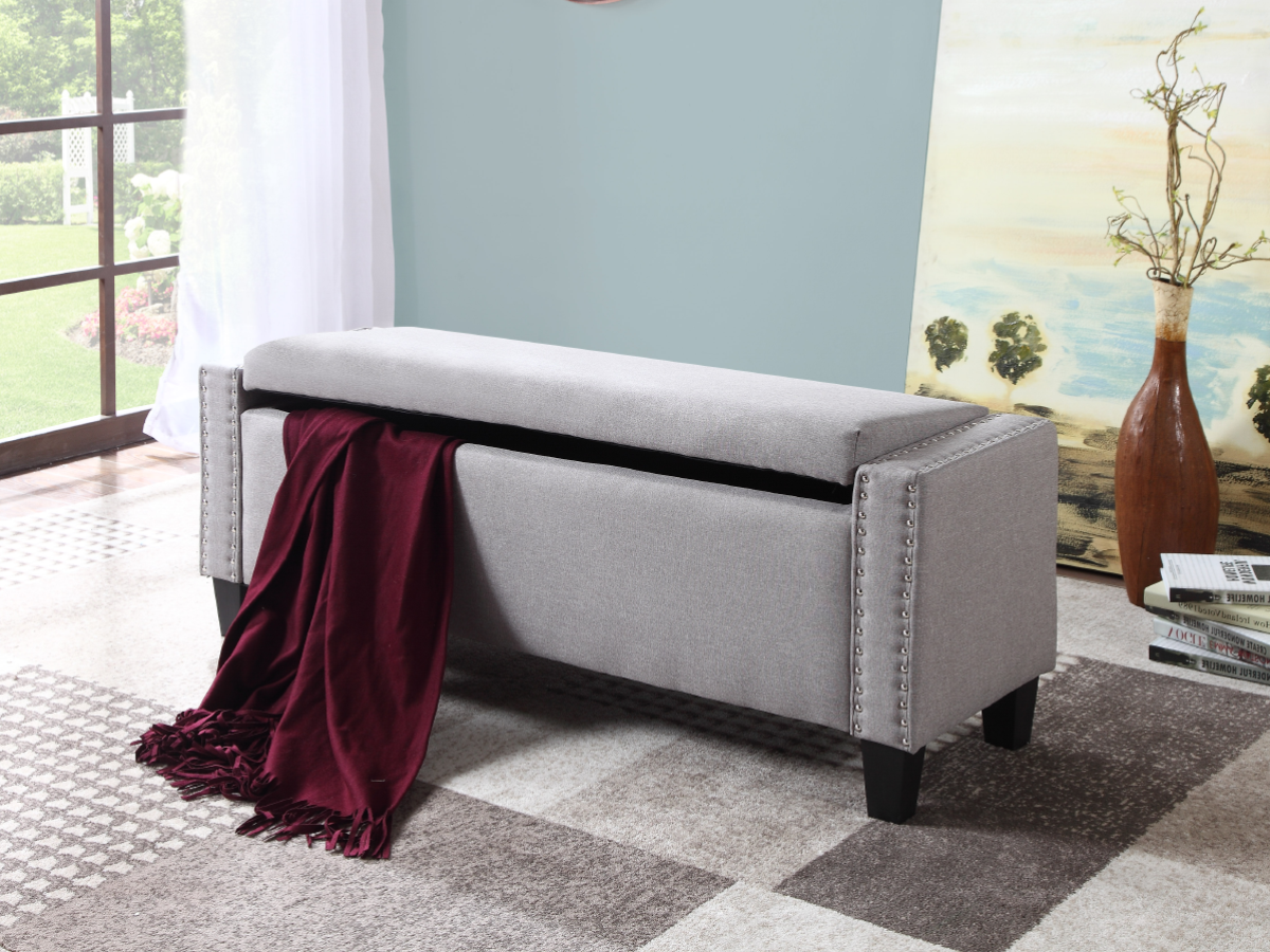 Storage Bench in Light Grey