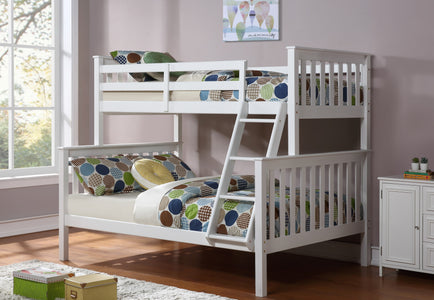 Twin/Full Bunk Bed- White