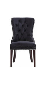 FURNITUREMATTRESSDIRECT-Velvet Dining Chair in Black INT-CHA110