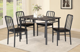 FURNITUREMATTRESSDIRECT-DINETTE 5PC SET MARBLE TABLE TOP H-KS118