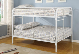 FURNITUREMATTRESSDIRECT-Full Metal Bunk Bed in White Metal- NATBBED999