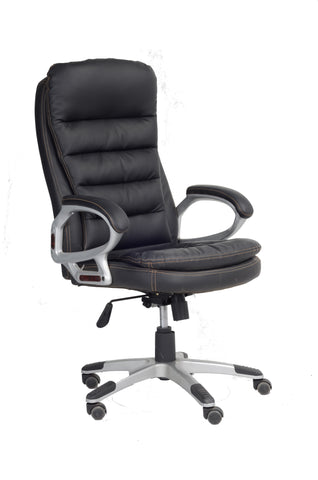 FurnitureMattressDirect-Office Chair in Black with Armrest- NATOFFCHA101