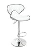 FURNITUREMATTRESSDIRECT-BAR STOOL WITH SWIVEL SEAT IN WHITE LEATHER D-BS126