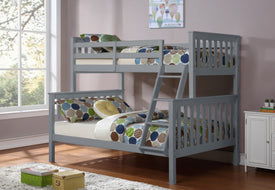 Twin/Full Bunk Bed-Grey -
