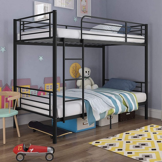 Twin/Twin Black Metal Bunk Bed