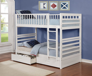 Twin/Twin Wooden White Bunk Bed
