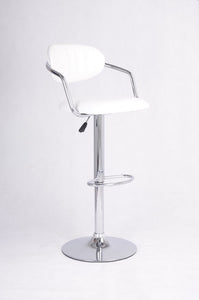 FURNITUREMATTRESSDIRECT-WHITE BAR STOOL WITH LEATHER D-BS103