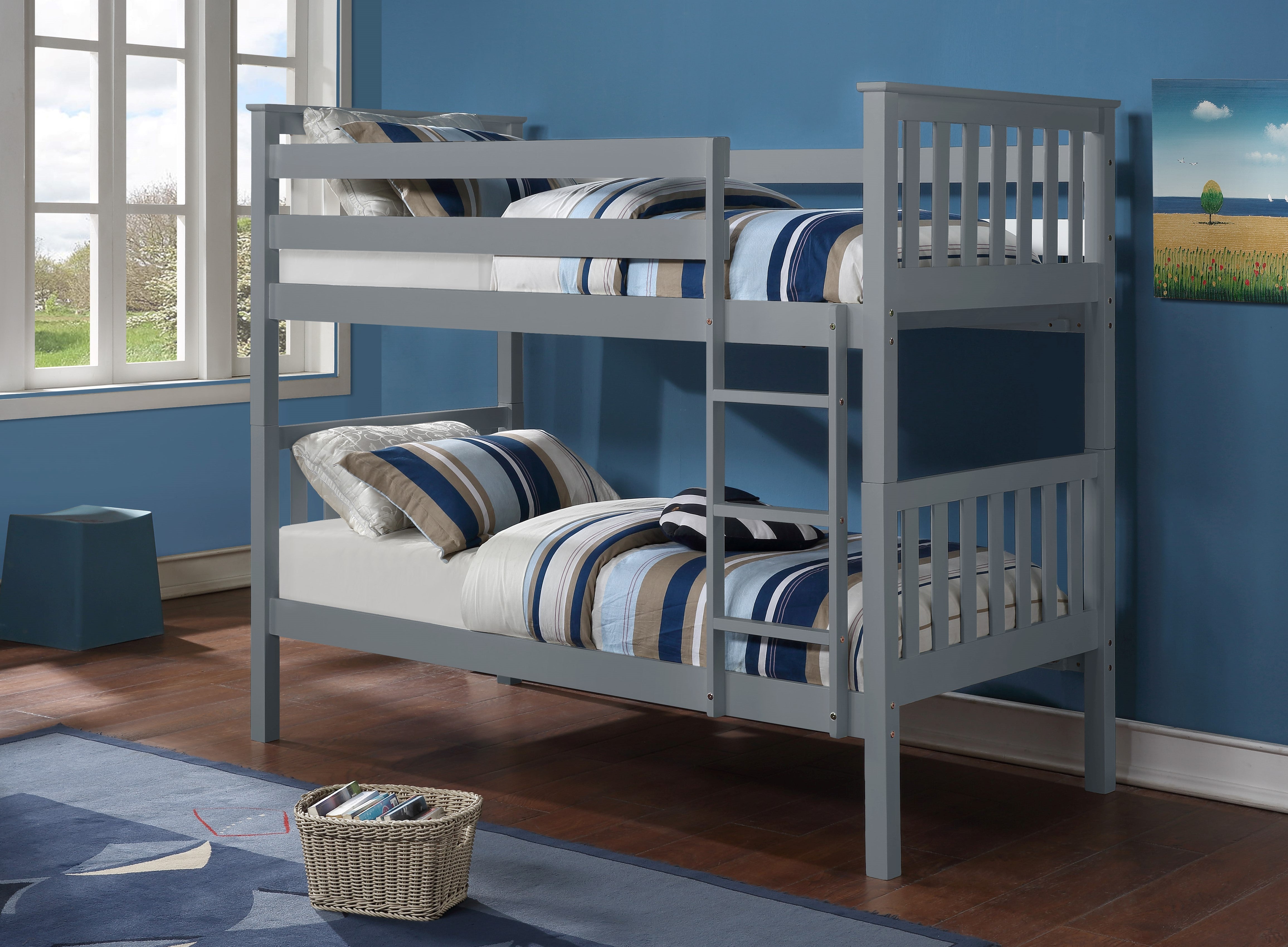 Twin/Twin Bunk Bed  -Grey