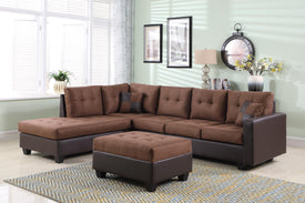 FURNITUREMATTRESSDIRECT-EASY RIDER SECTIONAL SET-DARK BROWN FINISH -INTSECTIONAL110