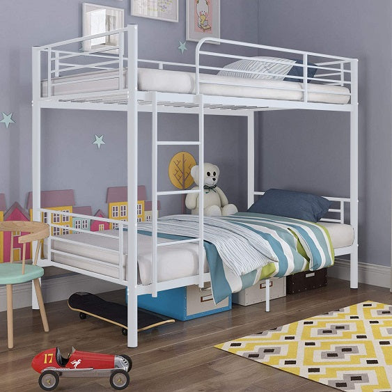 Metal Twin Size Bunk Bed White