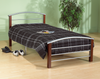Platform Twin Bed with Brown Wooden Posts