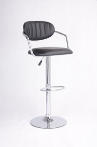 FURNITUREMATTRESSDIRECT-BLACK BAR STOOL WITH LEATHER D-BS100