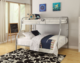 FURNITUREMATTRESSDIRECT-METAL BUNK BED IN GREY - INTBBED700