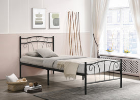 Twin Metal Bed-Black