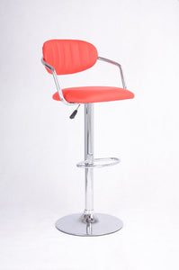 FURNITUREMATTRESSDIRECT-RED BAR STOOL WITH LEATHER D-BS102