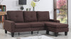 Linen Sectional With Reversible Chaise - Chocolate