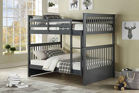 BUNK BED - DOUBLE OVER DOUBLE MISSION STYLE WITH OR WITHOUT DRAWERS SOLID WOOD - GREY-COMING SOON IN JANUARY 2022!