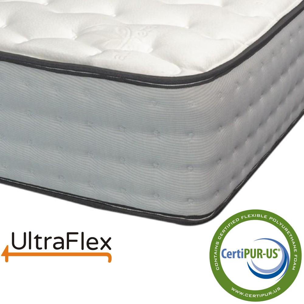 Ultraflex GLORY- 10" Orthopedic Pocket Coil Foam Encased, Eco-friendly Hybrid Mattress (Made in Canada)-  with Waterproof Mattress Protector