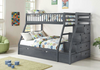 Bunk Bed - Twin over Double with Trundle, Drawers, Staircase Solid Wood - Grey-ONLY ONE LEFT!