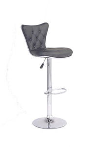 FURNITUREMATTRESSDIRECT-GREY TUFTED BAR STOOL WITH LEATHER D-BS109