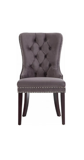 Velvet Dining Chair in Grey