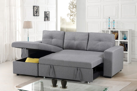 Image of Sofa Bed Grey Fabric