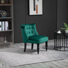 Vintage Leisure Accent Chair with Button Tufted Straight Back Turned Legs Thick Sponge Padding for Living Room Dining Room Study Dark Green